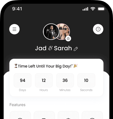 Wedding dashboard screen