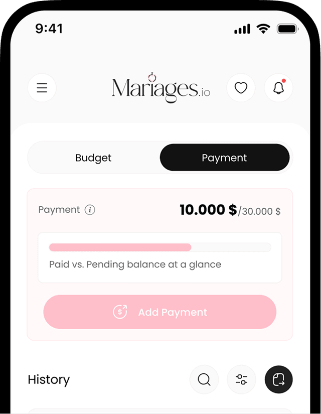 Manage payments screen